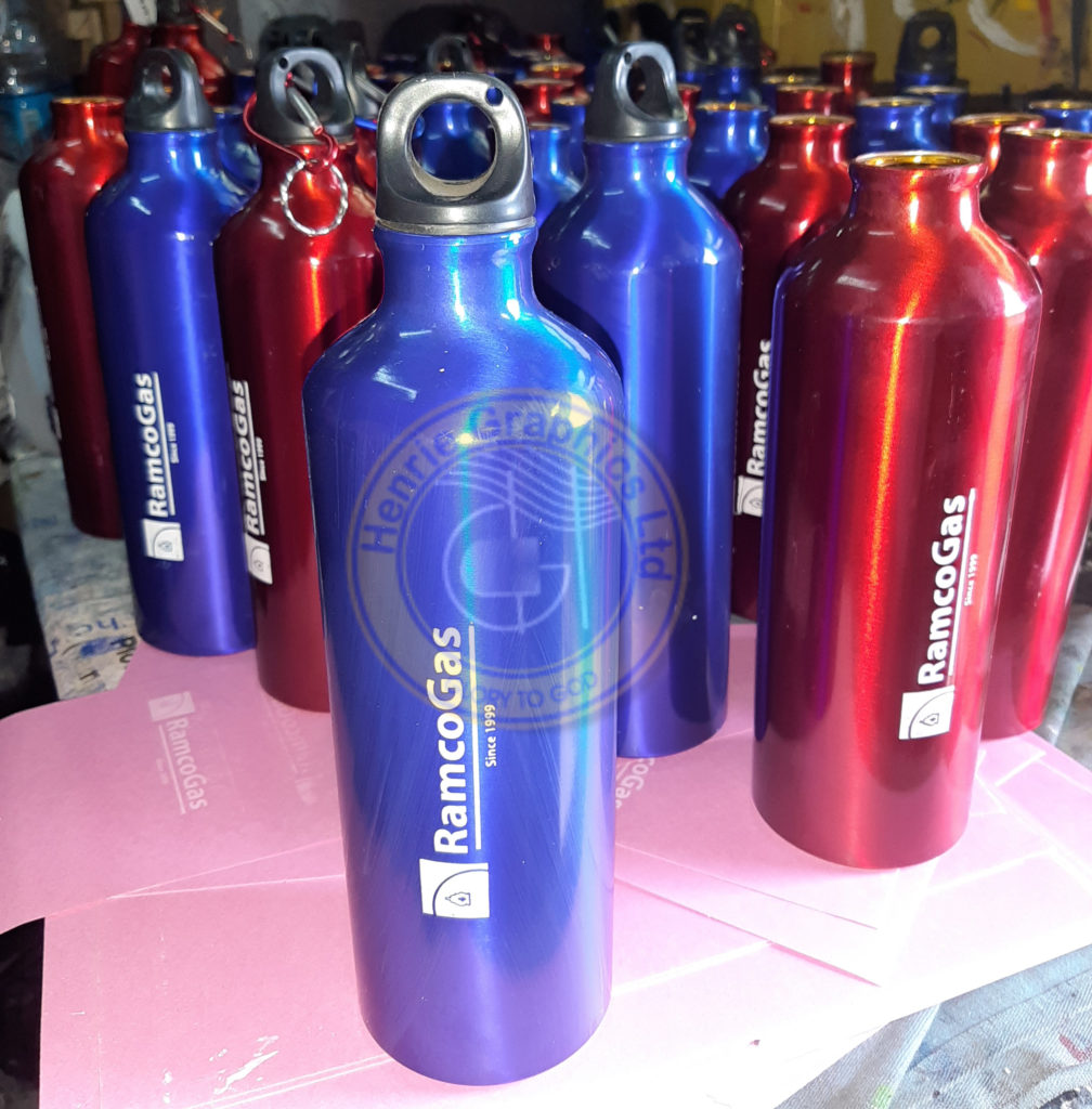 Branded water bottles