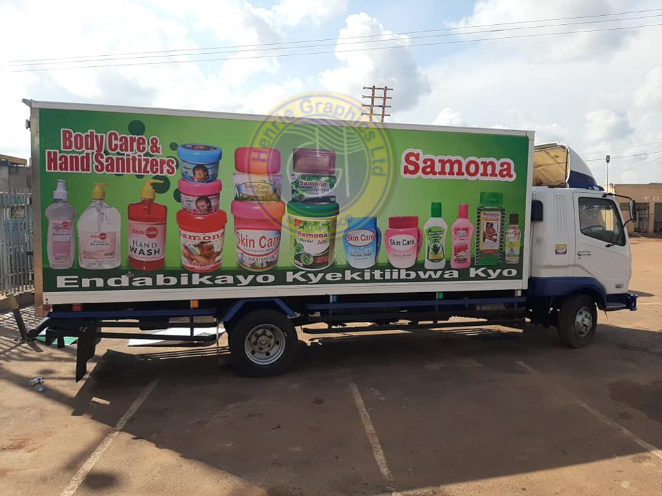 Vehicle branding for a company in Uganda